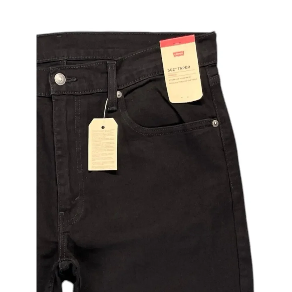 Levi’s 502 Taper Stretch Jeans Black Men’s 36x32 NWT